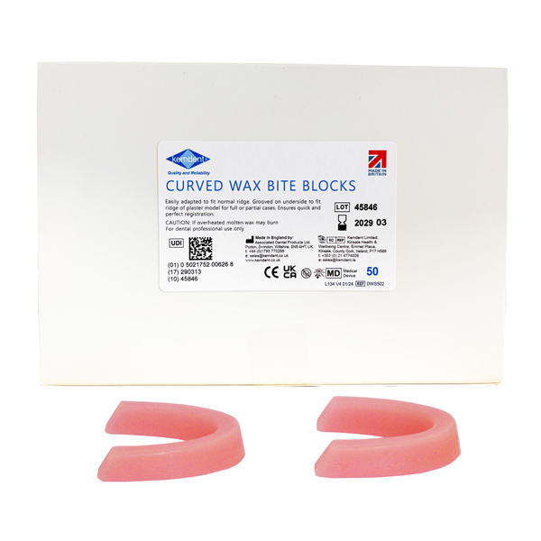 Kemdent Curved Wax Biteblocks Rosa kemdent-curved-wax-biteblocks-rosa